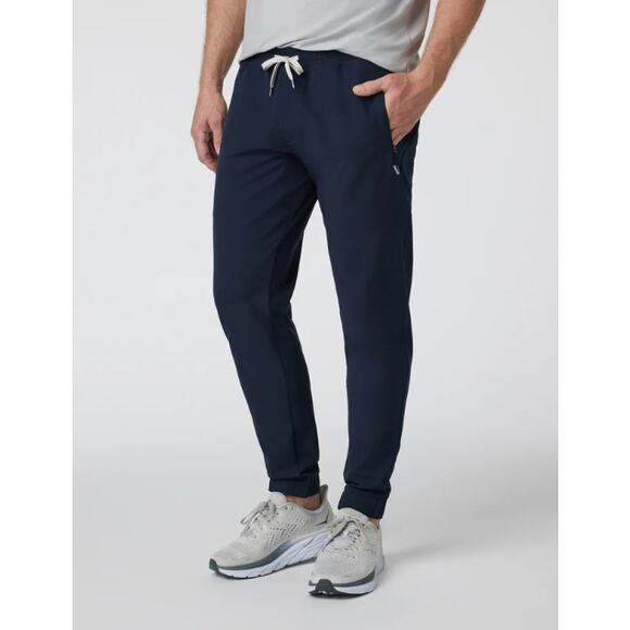 Vuori Transit Jogger Pants Ink Navy Blue Technical UPF 30 Stretch Woven L - Picture 1 of 5
